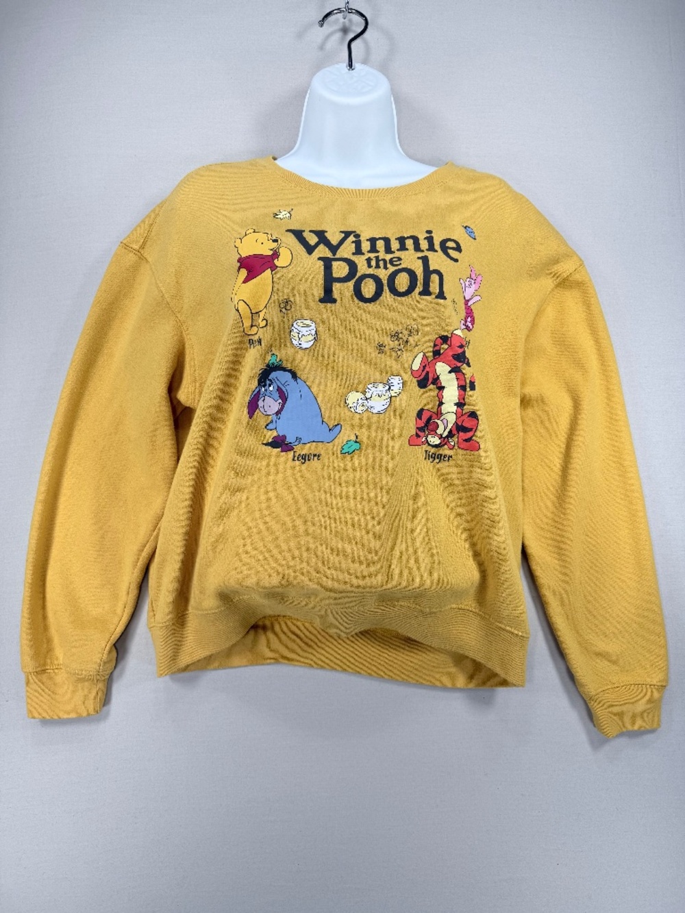 Disney Winnie the Pooh & Friends Graphic Crewneck Sweatshirt Yellow Medium